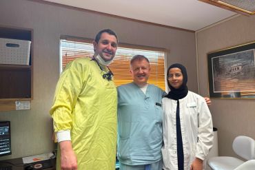 Dr Dimitar Bakalov (centre) with colleagues from Adam Dental Clinic. Photo: Submitted