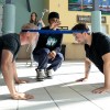 Roughly 270 education workers attended a series of key cultural experience workshops, including northern games like the head pull, for YK1's Indigenous Languages Education Professional Development Day on August 25, 2026. Natasha Bulowski/Cabin Radio