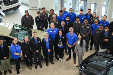 Yellowknife Motors staff with the President's Cup Award. Photo: Yellowknife Motors
