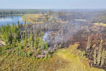 An NWT Fire image of ZF028's southern edge on August 22, 2026.