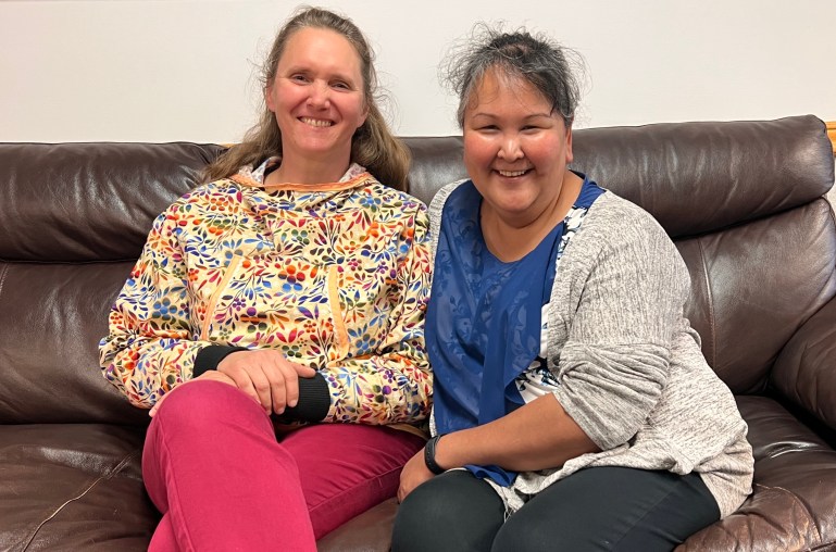 Kara Cherland, left, and Rhonda Andrews are co-directors of Aurora Chorealis. Emily Blake/Cabin Radio